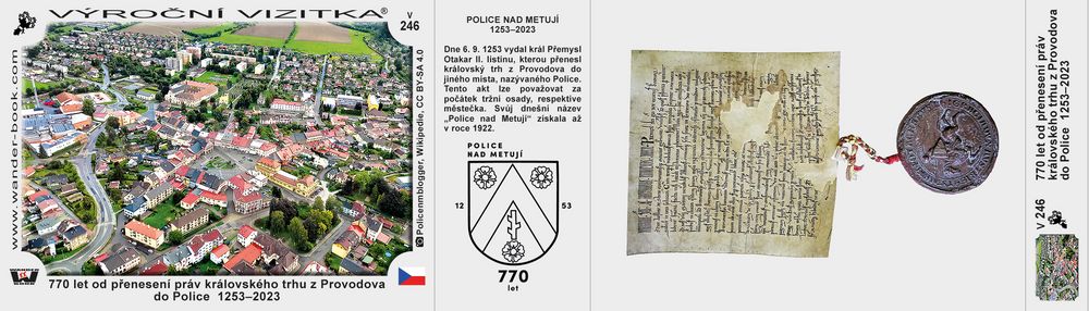 770 let od přenesení práv královského trhu z Provodova do Police  1253–2023