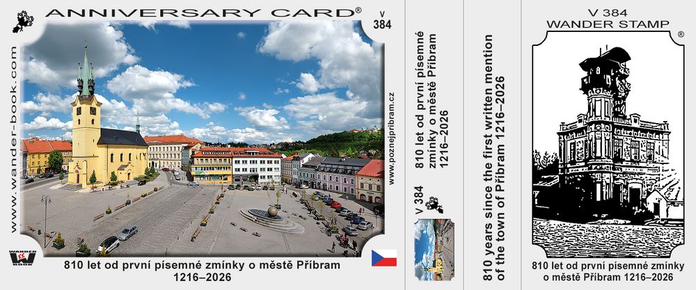 810 let od první písemné zmínky o městě Příbram 1216–2026