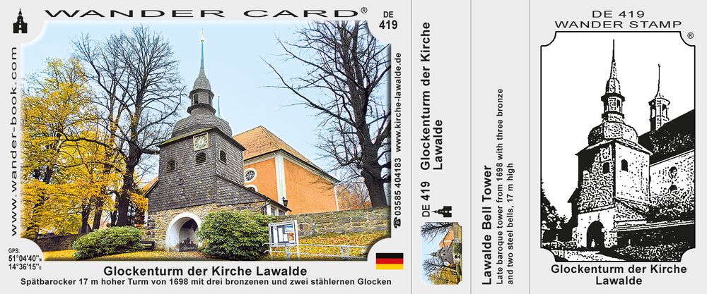 Glockenturm der Kirche Lawalde