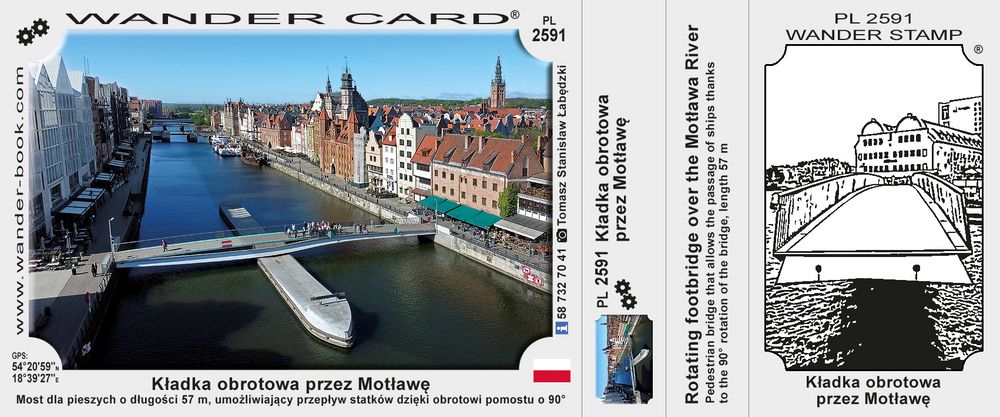 Kładka obrotowa przez Motławę