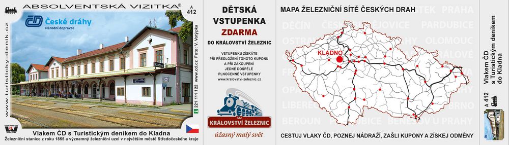 Vlakem ČD s Turistickým deníkem do stanice Kladno