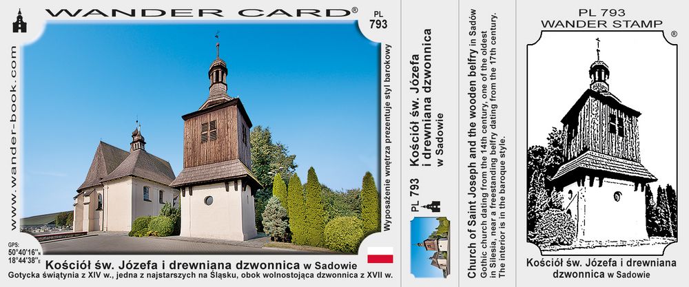 Kościół św. Józefa i drewniana dzwonnica w Sadowie