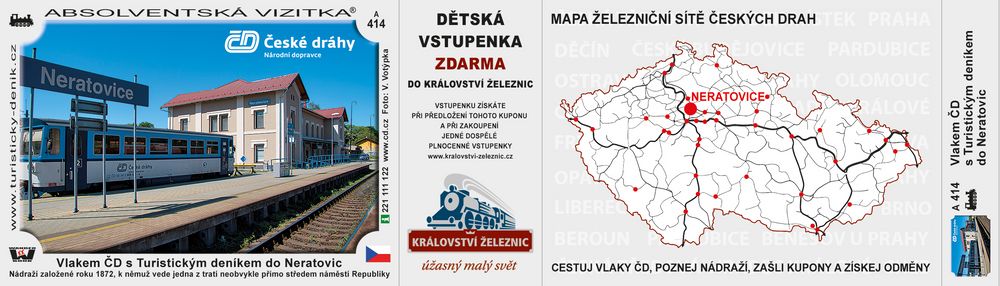 Vlakem ČD s Turistickým deníkem do stanice Neratovice