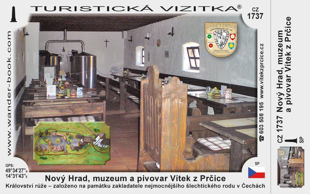 Nový Hrad, muzeum a pivovar Vítek z Prčice
