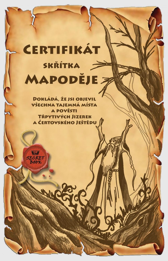 Certifikát skřítka Mapoděje - Jizerské hory a Ještěd