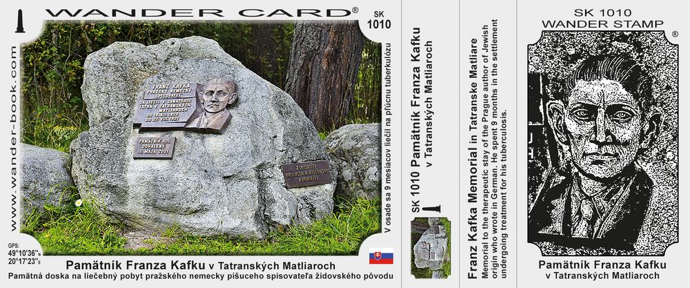 Pamätník Franza Kafku v Tatranských Matliaroch