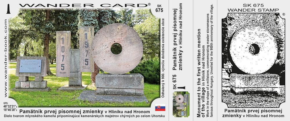 Pamätník prvej písomnej zmienky o obci v Hliníku nad Hronom