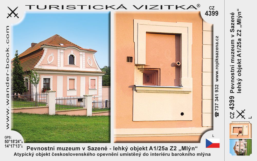 Pevnostní muzeum v Sazené - lehký objekt A1/25a Z2 „Mlýn“