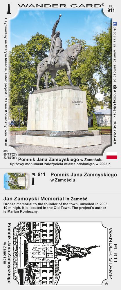 Pomnik Jana Zamoyskiego w Zamościu