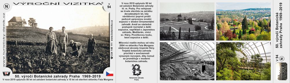 50. výročí Botanické zahrady Praha  1969–2019