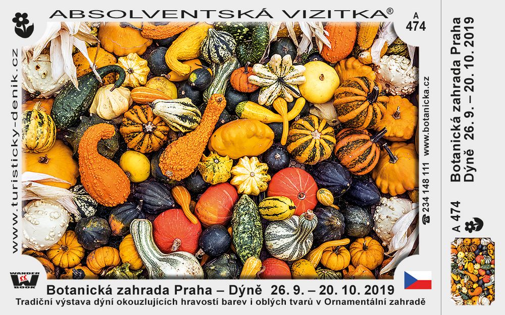 Botanická zahrada Praha – Dýně  26. 9. – 20. 10. 2019