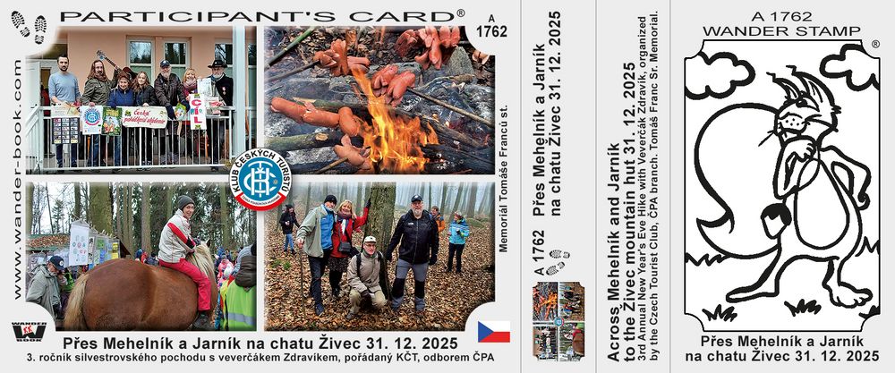 Přes Mehelník a Jarník na chatu Živec 31. 12. 2025