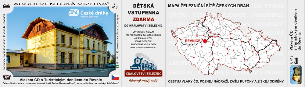 Vlakem ČD s Turistickým deníkem do stanice Řevnice