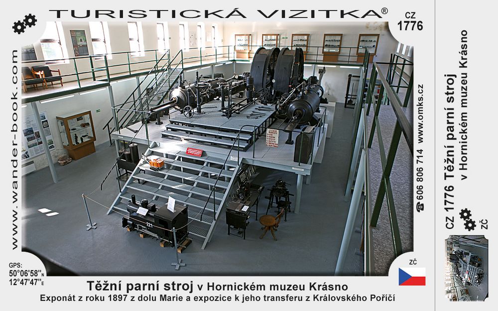 Těžní parní stroj v Hornic. muzeu Krásno