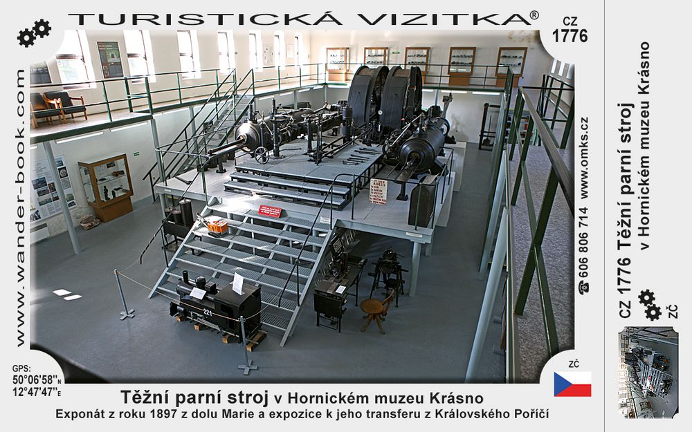 Těžní parní stroj v Hornickém muzeu Krásno