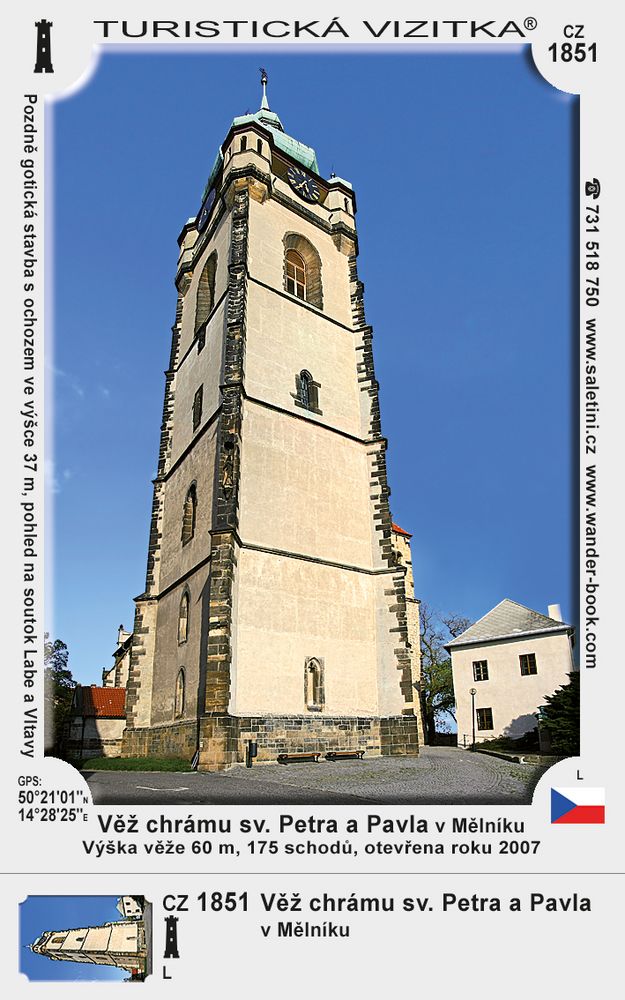 Věž chrámu sv. Petra a Pavla v Mělníku