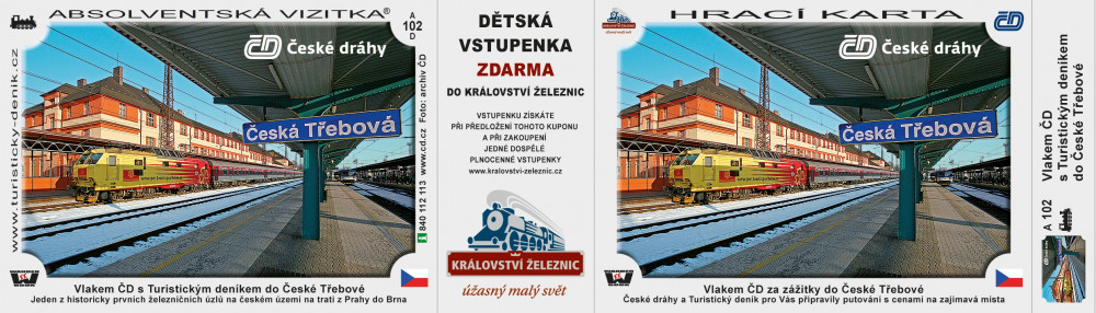Vlakem ČD s Turistickým deníkem do stanice Česká Třebová