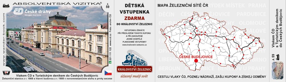 Vlakem ČD s Turistickým deníkem do Českých Budějovic