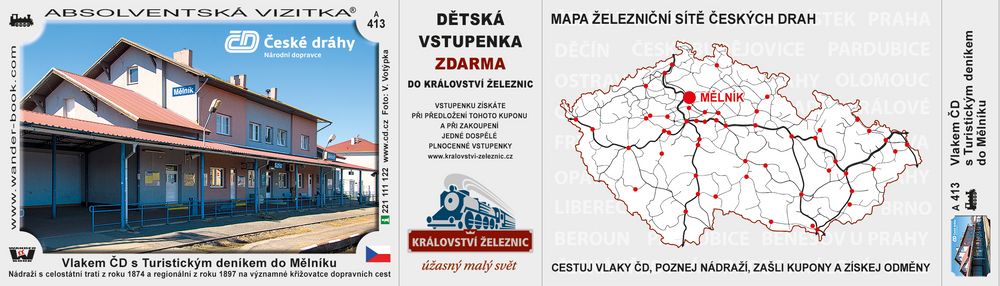 Vlakem ČD s Turistickým deníkem do stanice Mělník