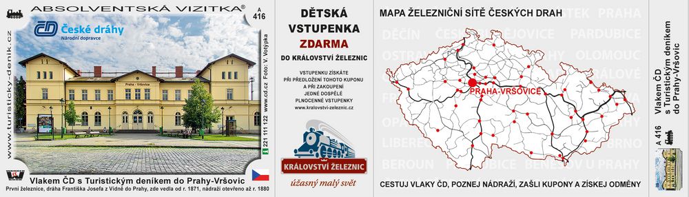 Vlakem ČD s Turistickým deníkem do stanice Praha-Vršovice