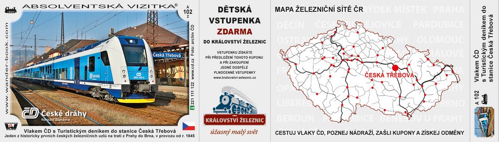 Vlakem ČD s Turistickým deníkem do stanice Česká Třebová