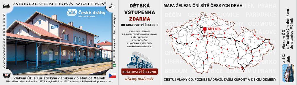 Vlakem ČD s Turistickým deníkem do stanice Mělník