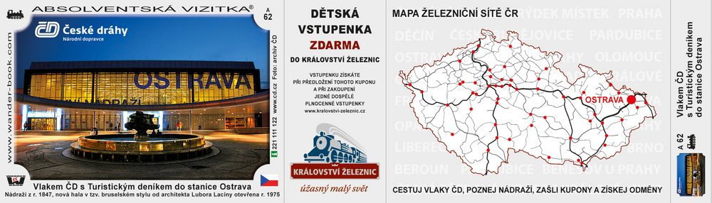 Vlakem ČD s Turistickým deníkem do stanice Ostrava