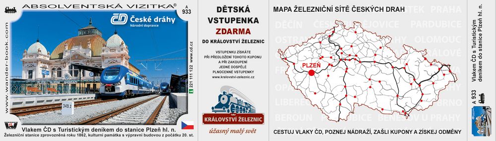 Vlakem ČD s Turistickým deníkem do stanice Plzeň hl. n.