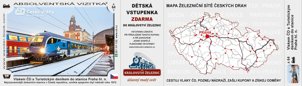 Vlakem ČD s Turistickým deníkem do stanice Praha hl. n.