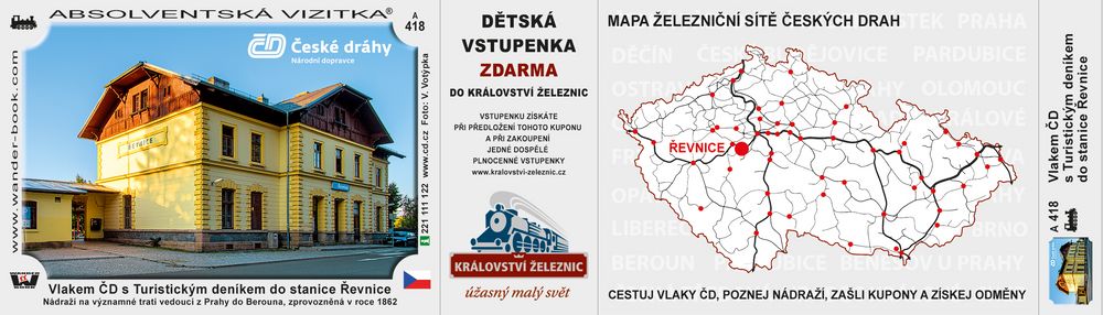 Vlakem ČD s Turistickým deníkem do stanice Řevnice