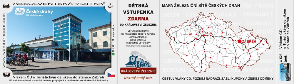 Vlakem ČD s Turistickým deníkem do stanice Zábřeh