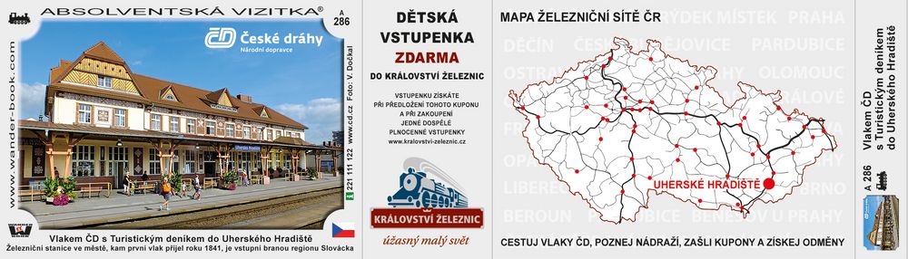 Vlakem ČD s Turistickým deníkem do stanice Uherské Hradiště