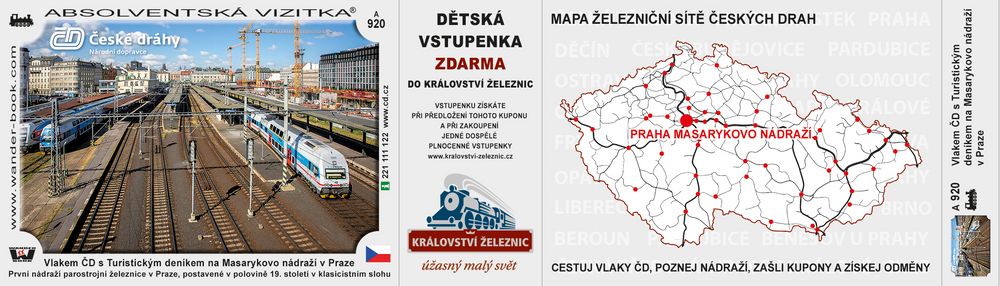 Vlakem ČD s Turistickým deníkem na Masarykovo nádraží v Praze