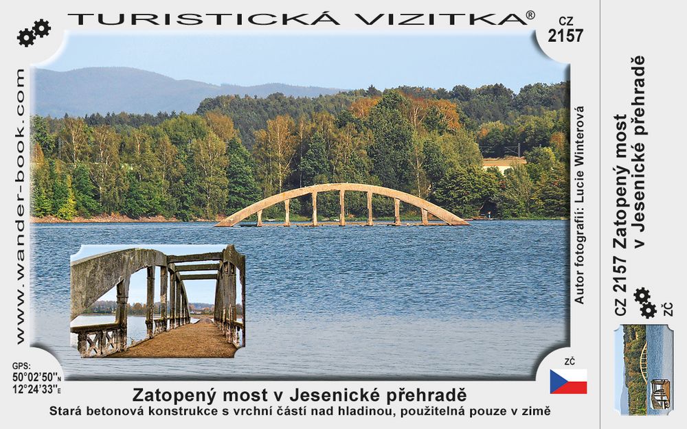 Zatopený most v Jesenické přehradě