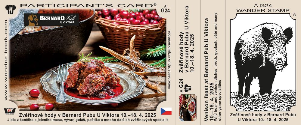 Zvěřinové hody v Bernard Pubu U Viktora 10.–18. 4. 2025