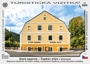 Stará papírna – Čapkův mlýn v Hronově